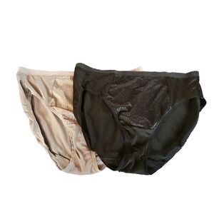 Lot Of 2 Warners Tummy Smoothing Brief  Panties Size XLG NWOT BLACK AND GRAY